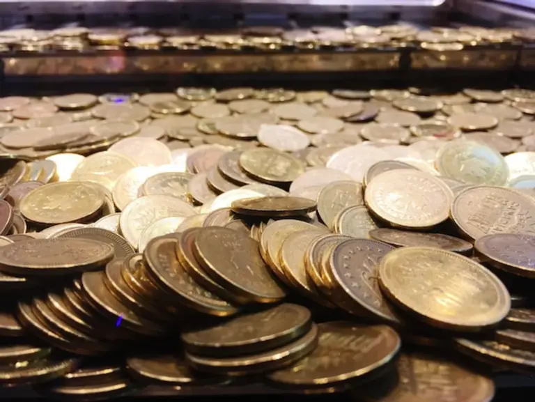antique German coin discovery table macro