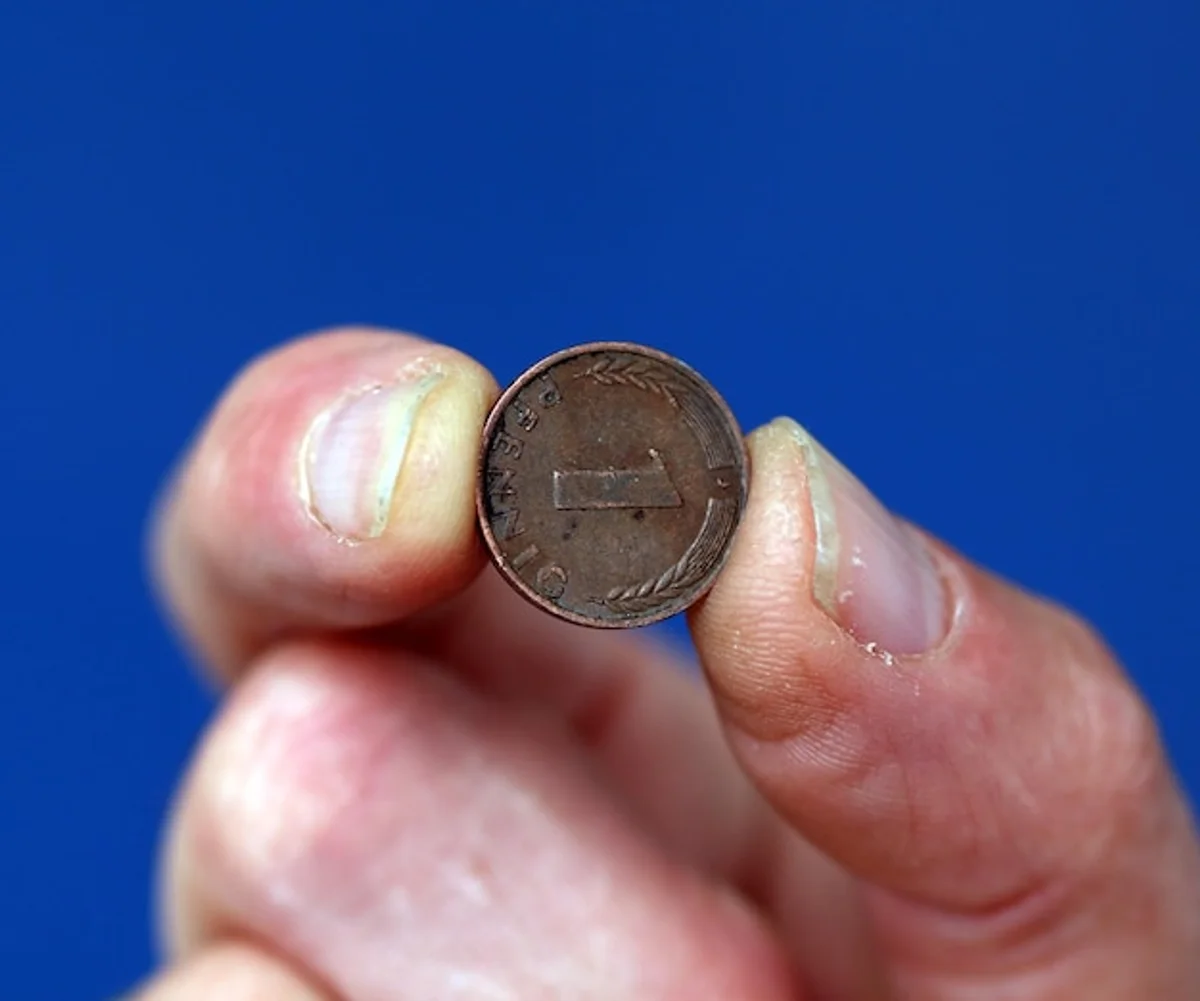 rare german antique coin close up