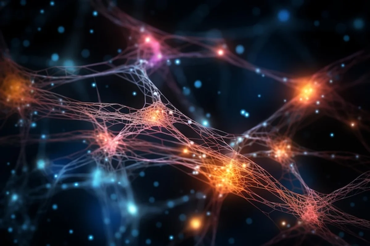 quantum physics concept in garden, colorful vegetables, glowing particles