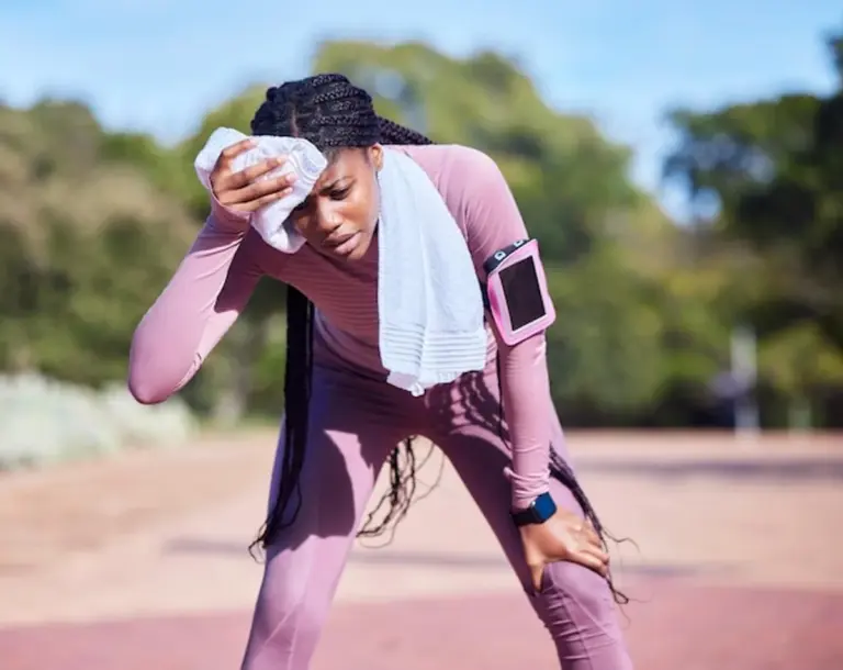 runner controlled breathing personal best track