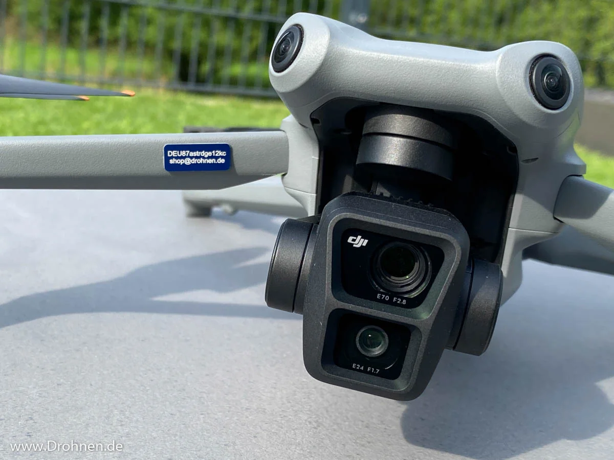 closeup drone registration plate germany e-id outdoors