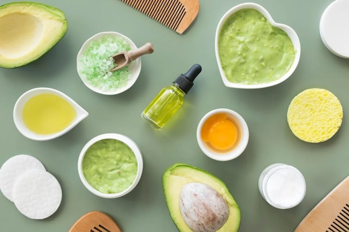 homemade avocado face mask spa setting