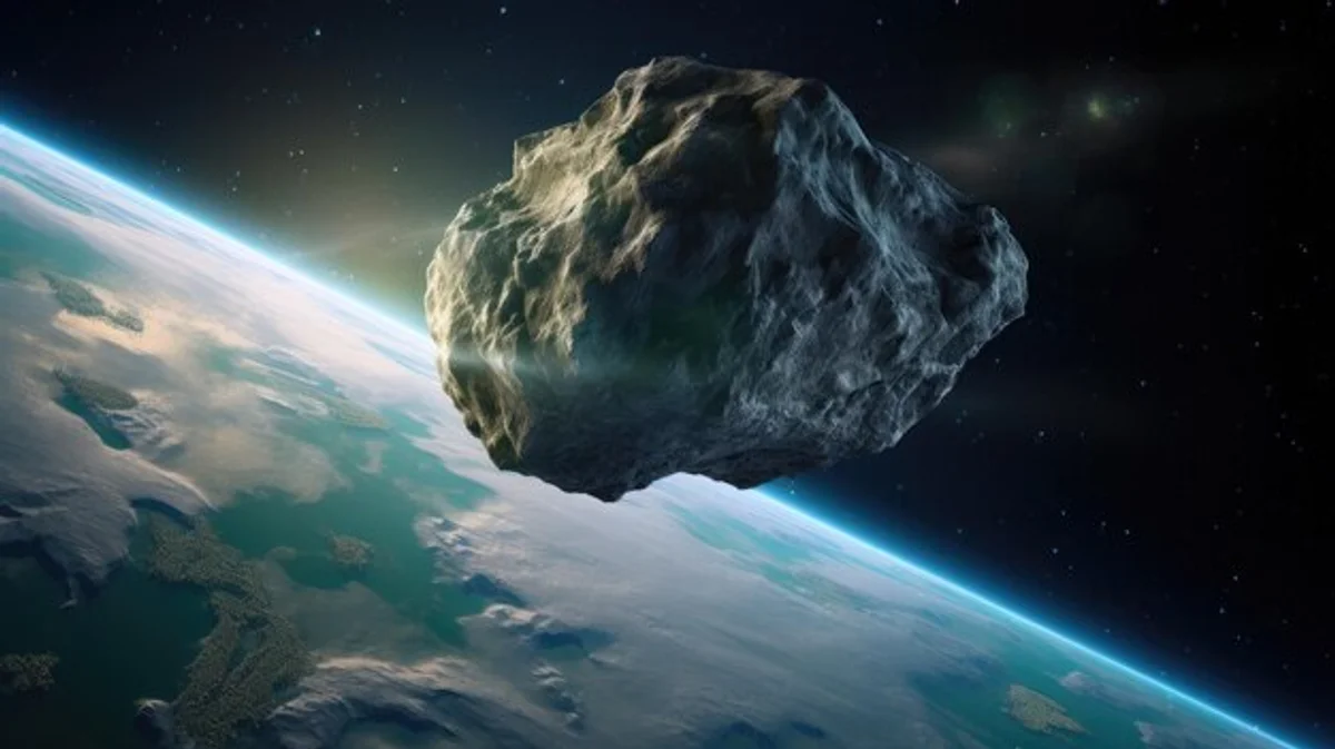 huge asteroid approaching earth dramatic sky