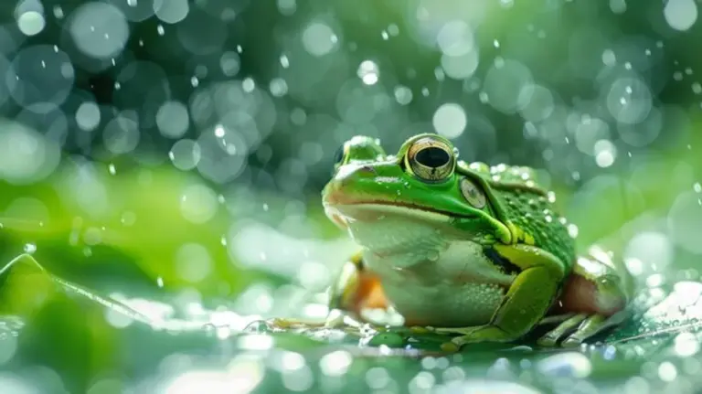frog closeup rain prediction nature