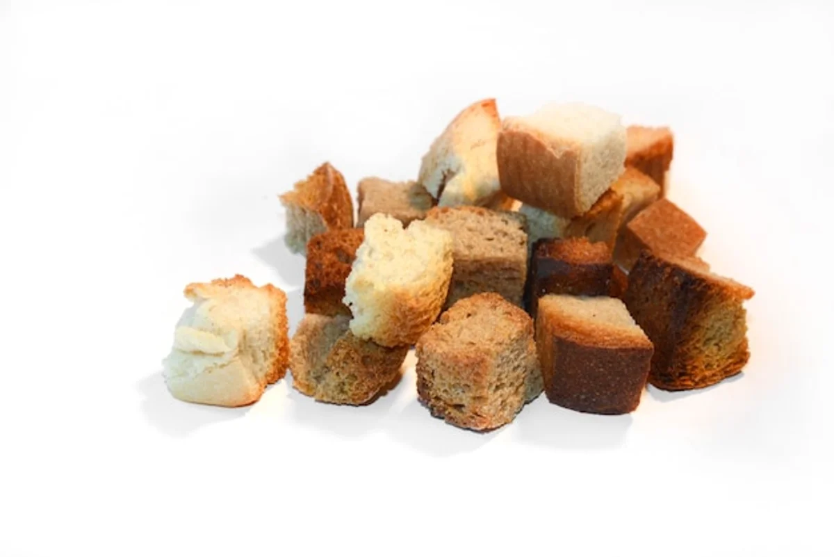 homemade bread from leftover crumbs with herbs