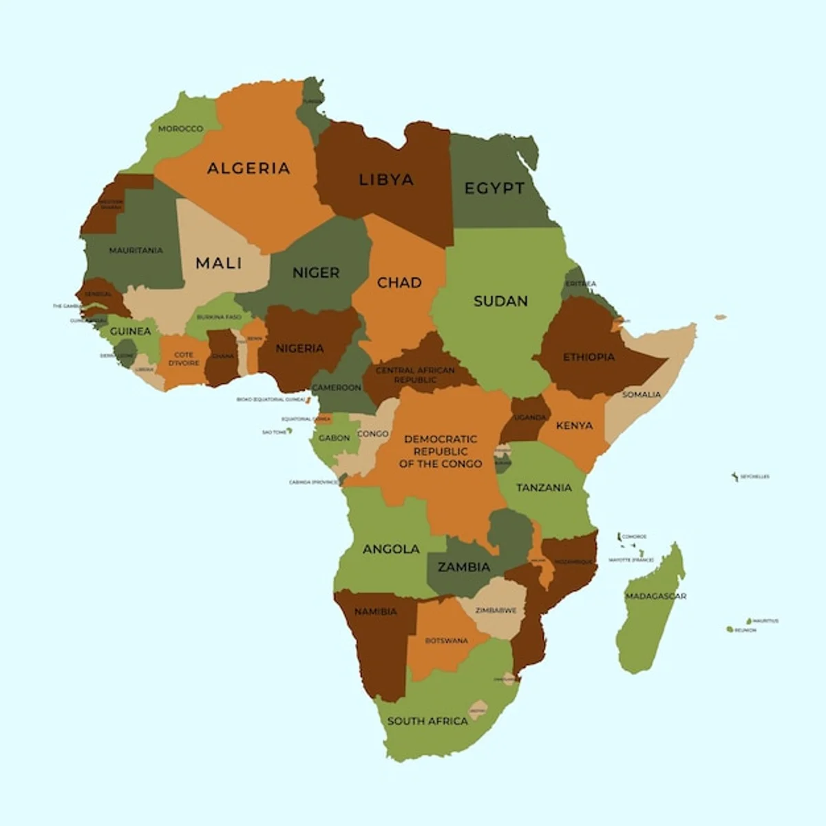 africa upside down map illustration