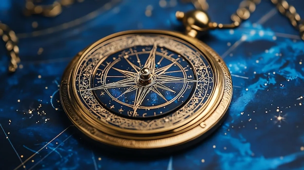 vintage compass and night sky stargazing