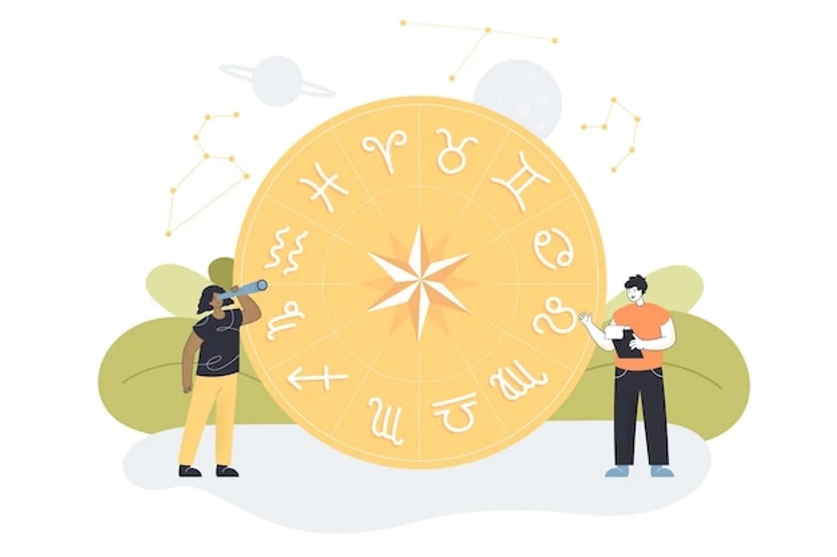 people using compass for stargazing in nature