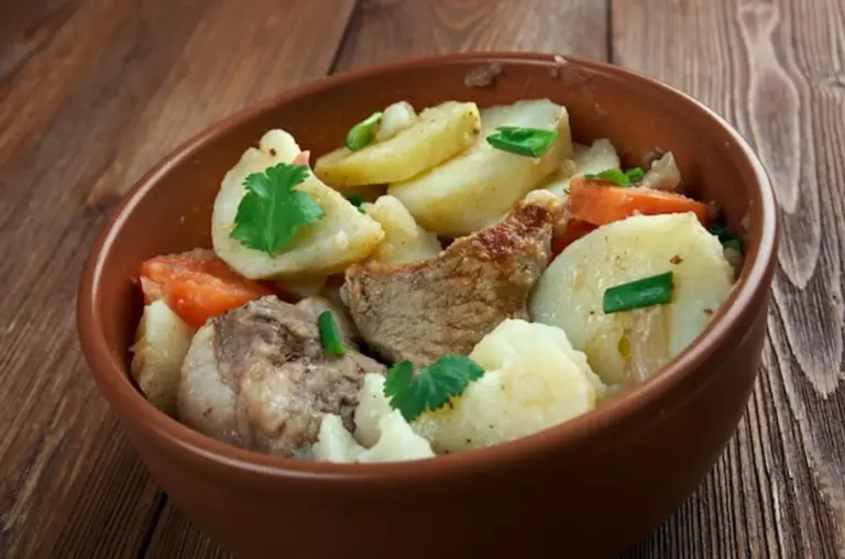german potato soup with visible potato pieces