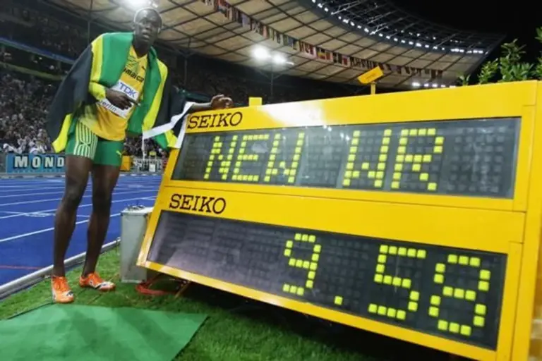 usain bolt sprint world record intense focus berlin 2009
