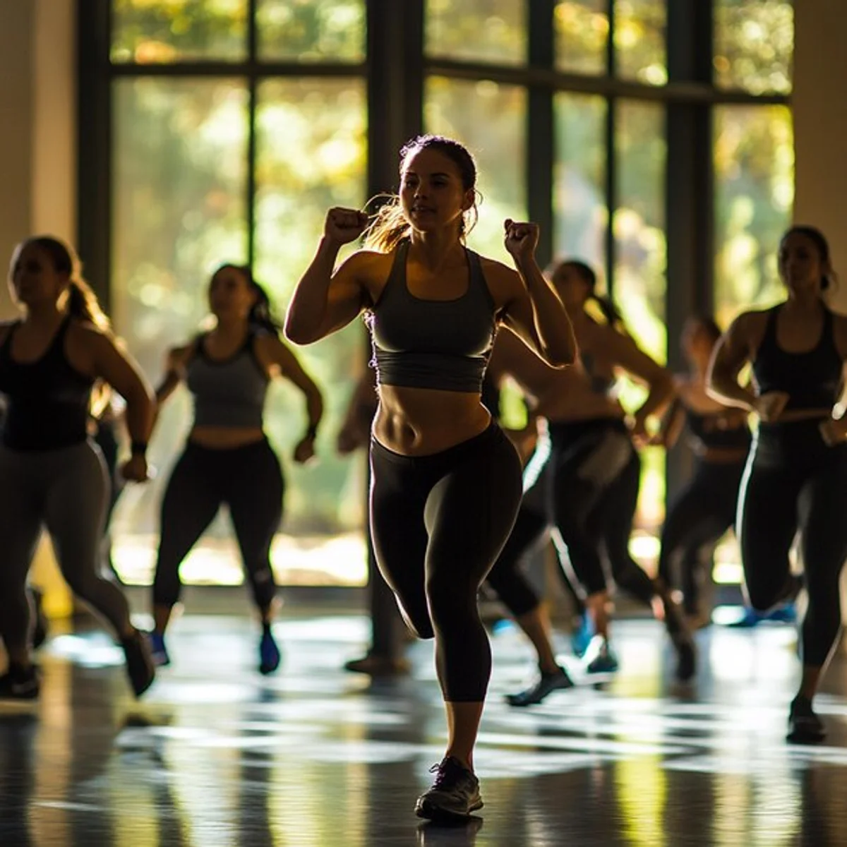 HIIT training outdoor group workout dynamic movement