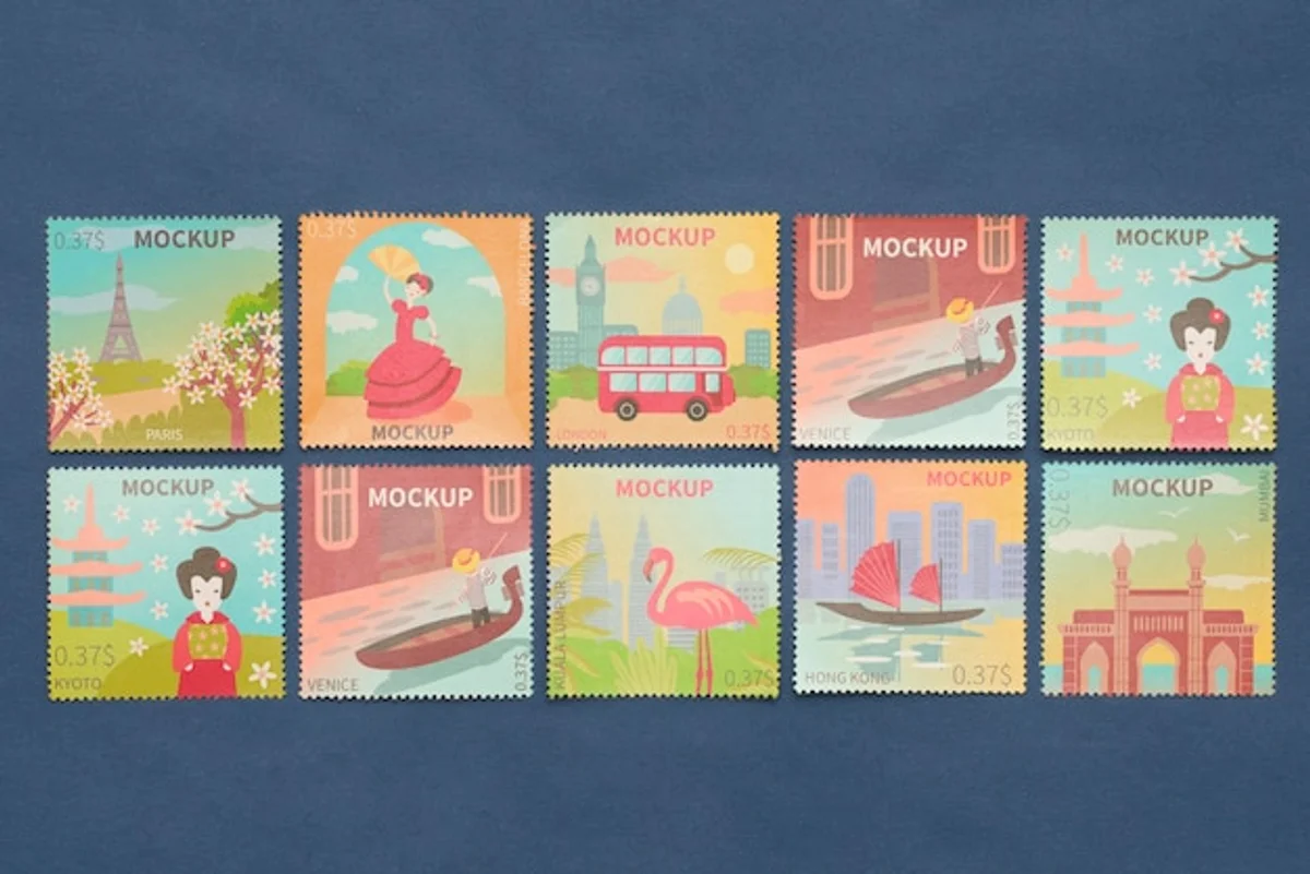 rare collectible German stamps art theme