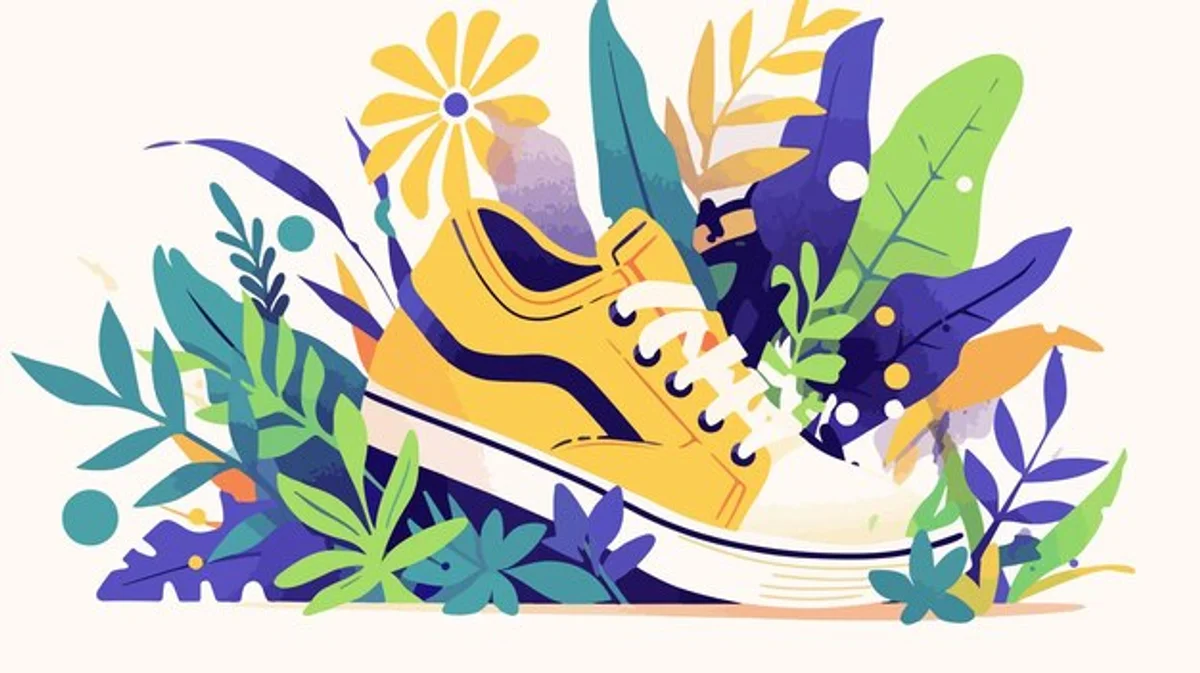 creative upcycling old sneakers as flower planters