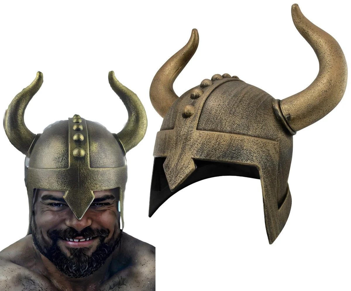 Old opera costumes viking helmet horns backstage historical reenactment