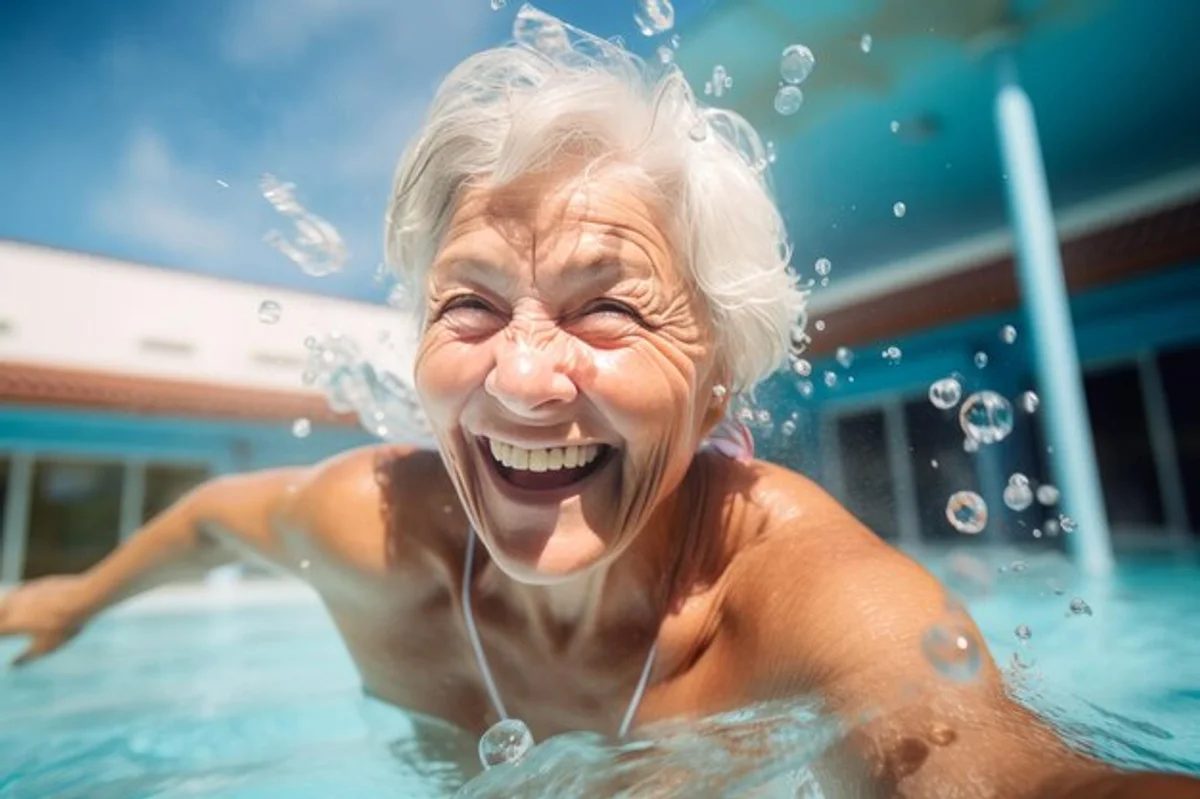 elderly woman swimming competition deutschland
