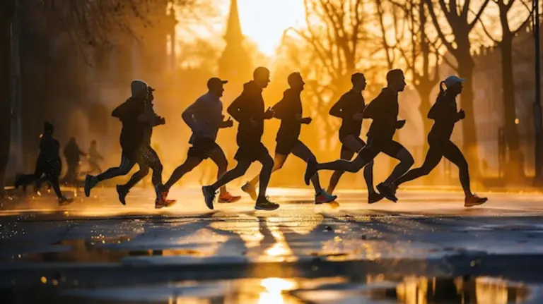 minimal running motivation city sunrise jogger