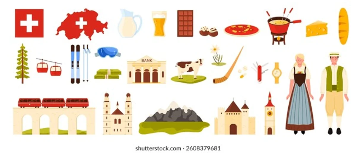 swiss train travel multicultural signs