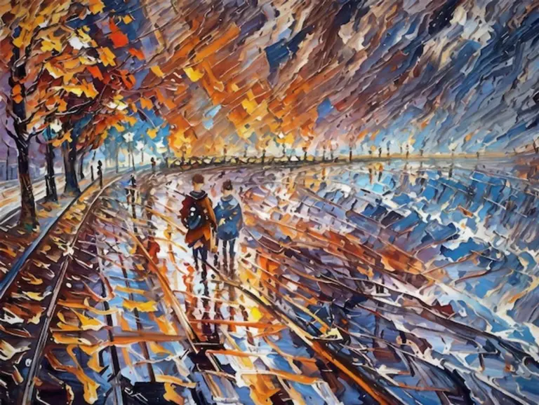 impressionist inspired outfit rain