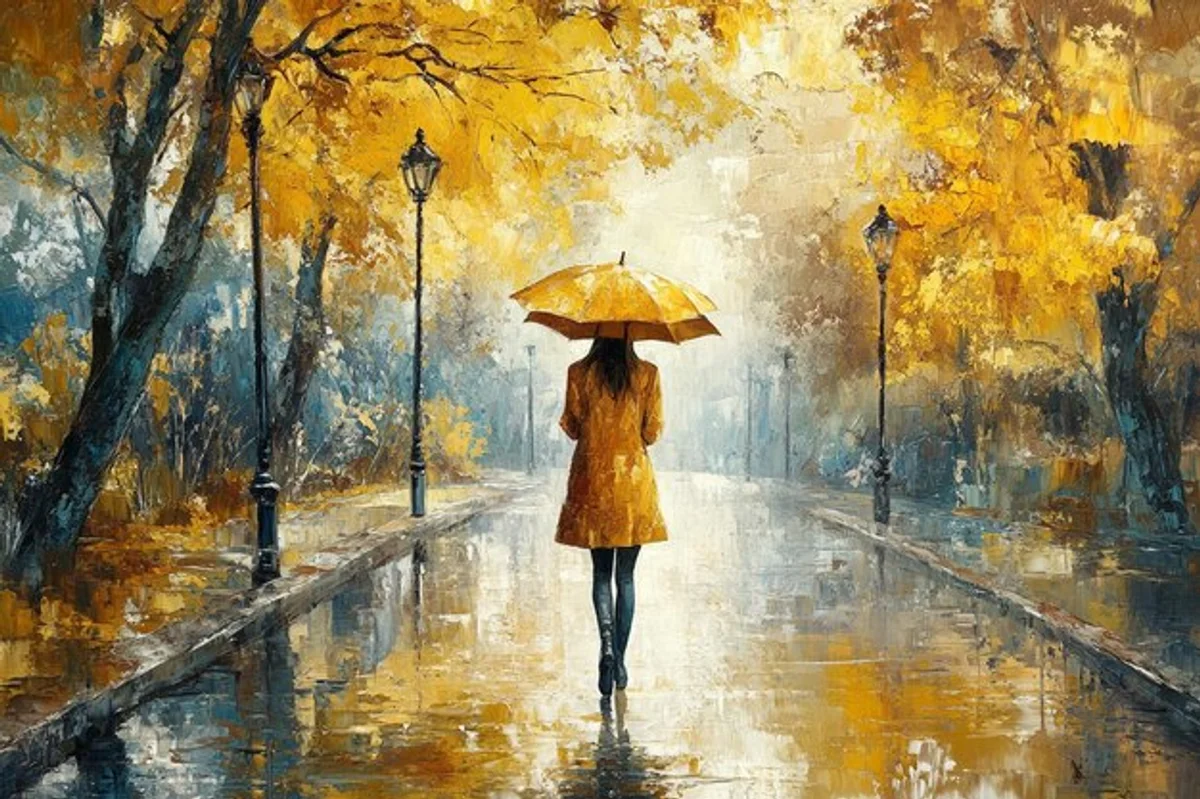 impressionist fashion street style rain