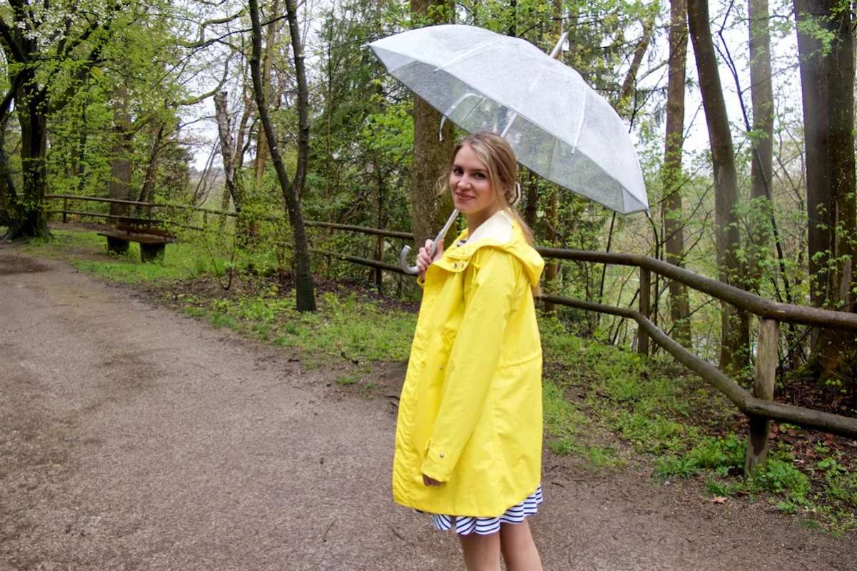 pastel raincoat impressionist fashion outfit