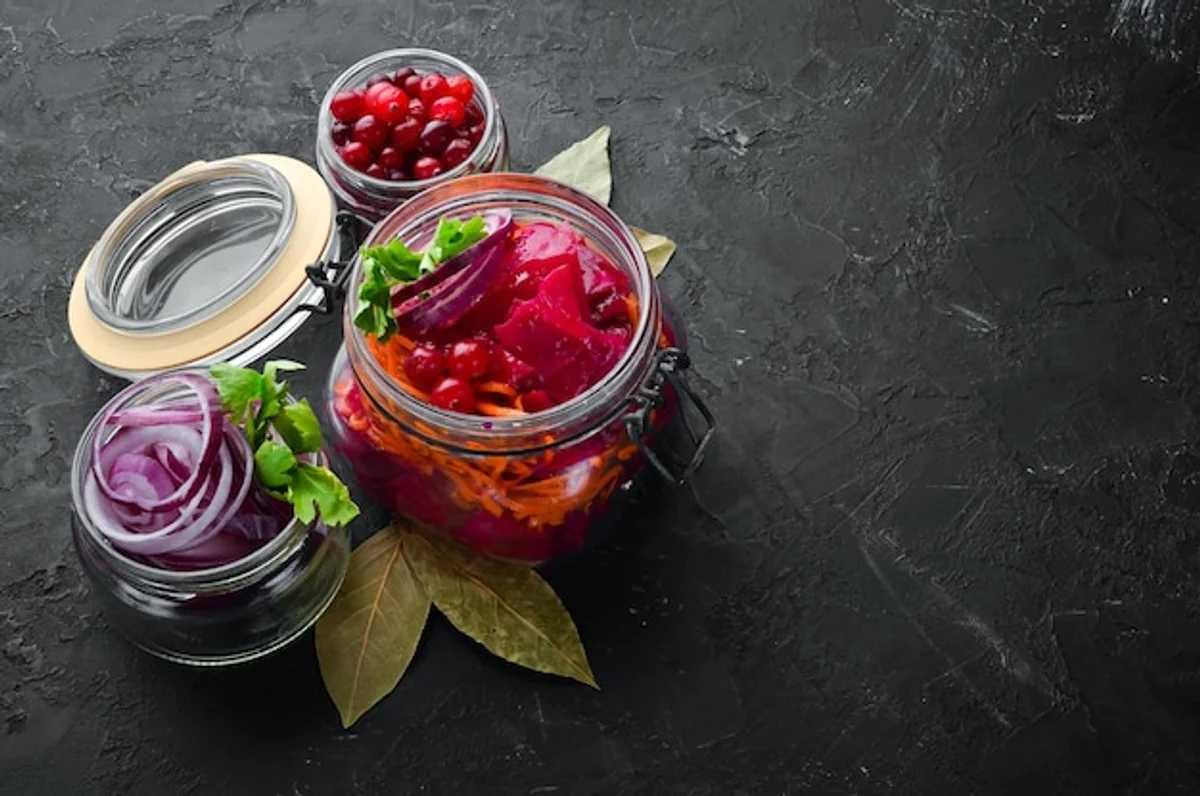 homemade sauerkraut and kimchi in jars kitchen trending