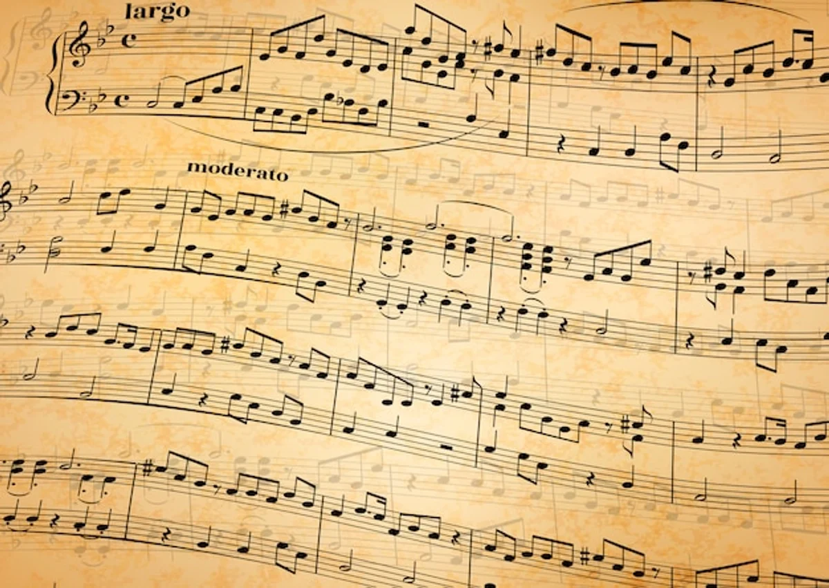 old sheet music bach handwriting closeup