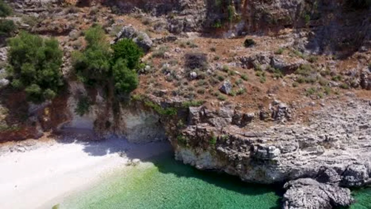 hidden beaches greece drone aerial mysterious
