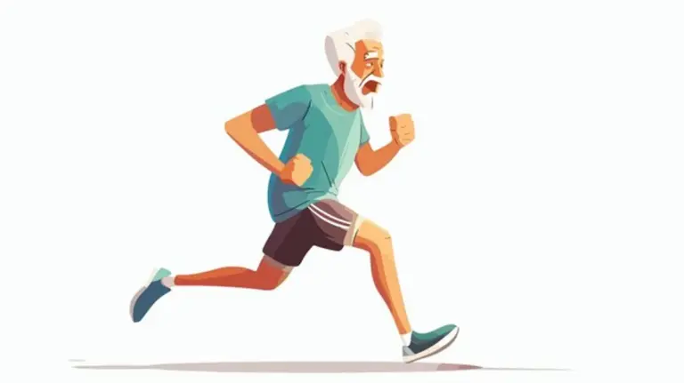 elderly marathon runner winning race urban city