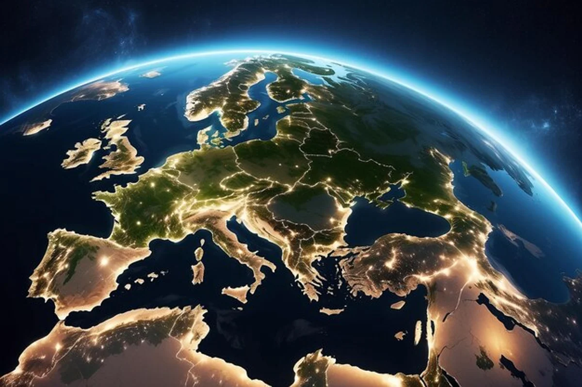 people using compass and map under starry sky outdoors adventure germany