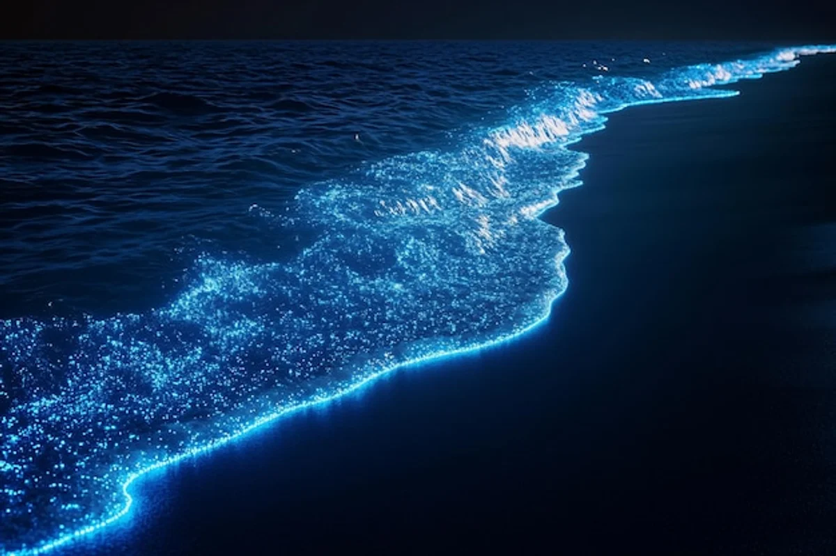 ocean glowing plankton night magic