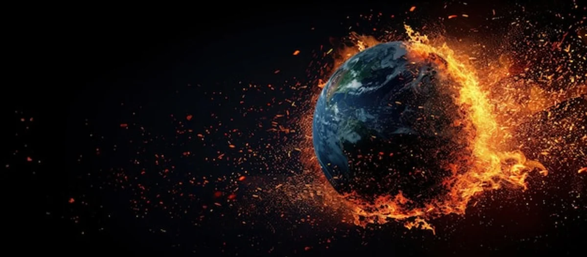 Earth in complete darkness, no sunlight, dramatic space view