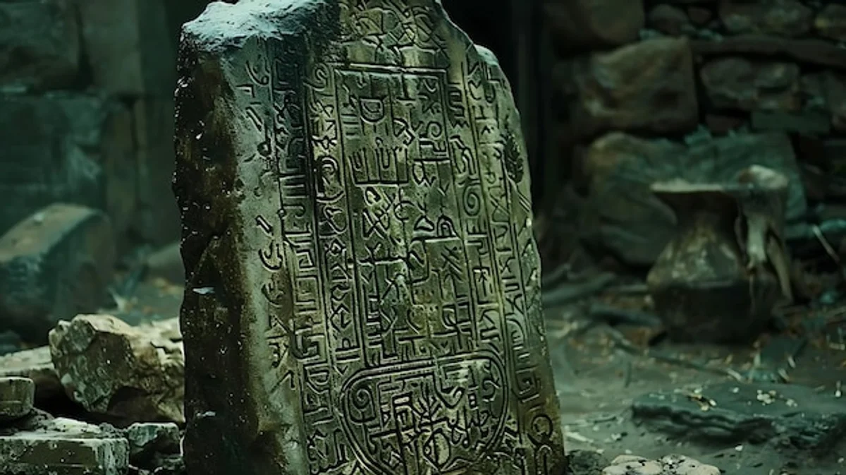ancient germanic runes carved on stone
