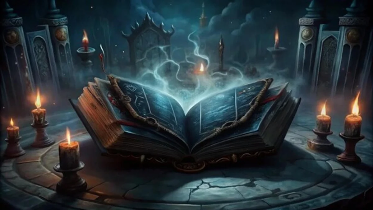 reading ancient runes with candlelight