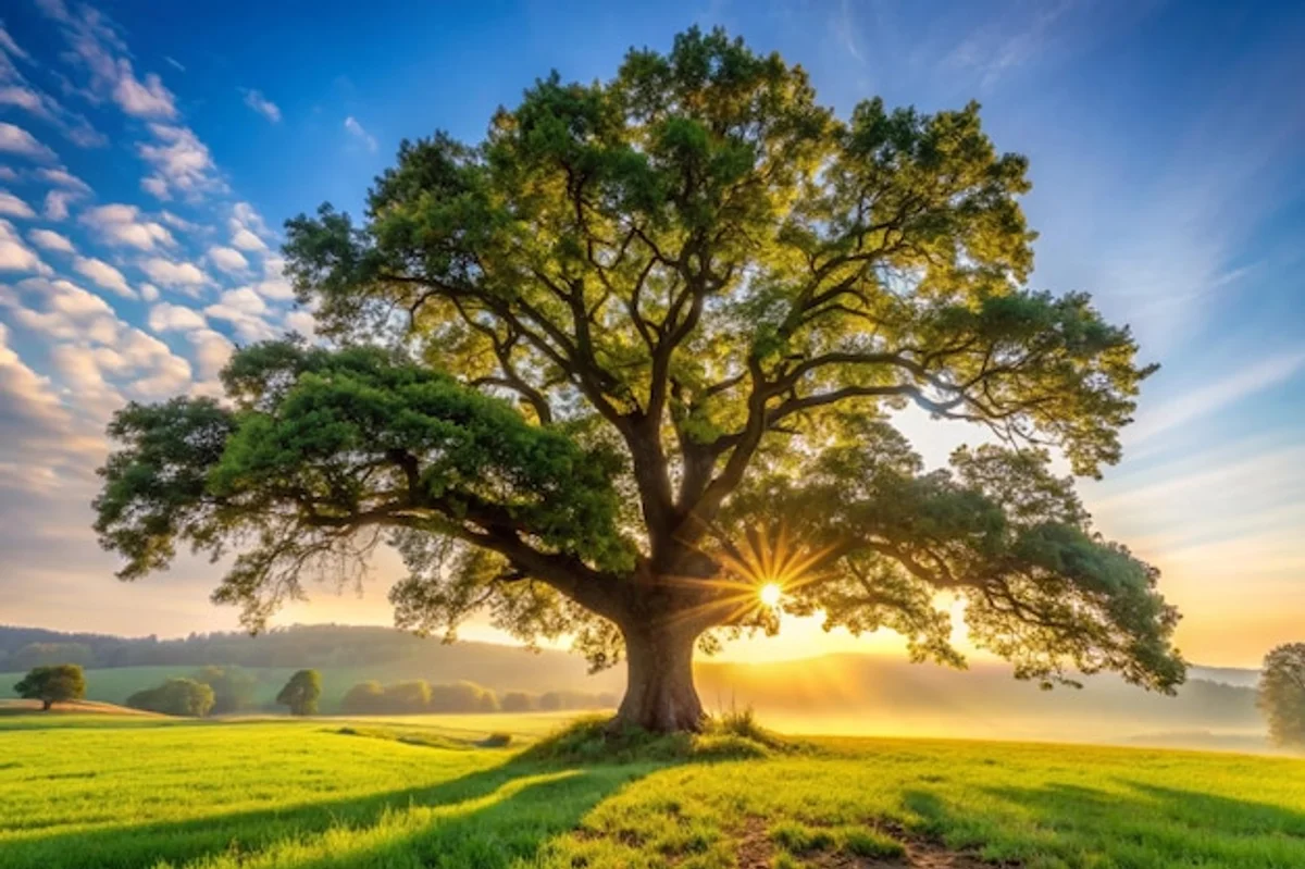 ancient oak tree germany high detail forest