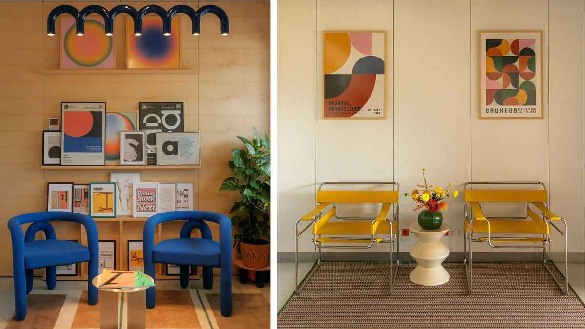 expressionism vs bauhaus interior design split view