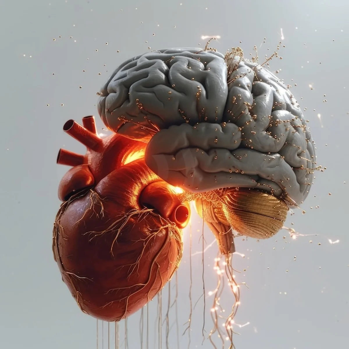 heart brain connection human stock photo