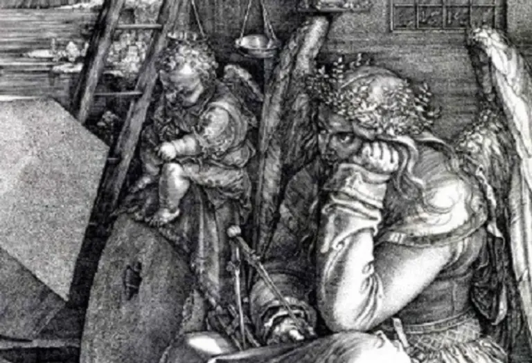 durer engraving hidden symbols closeup