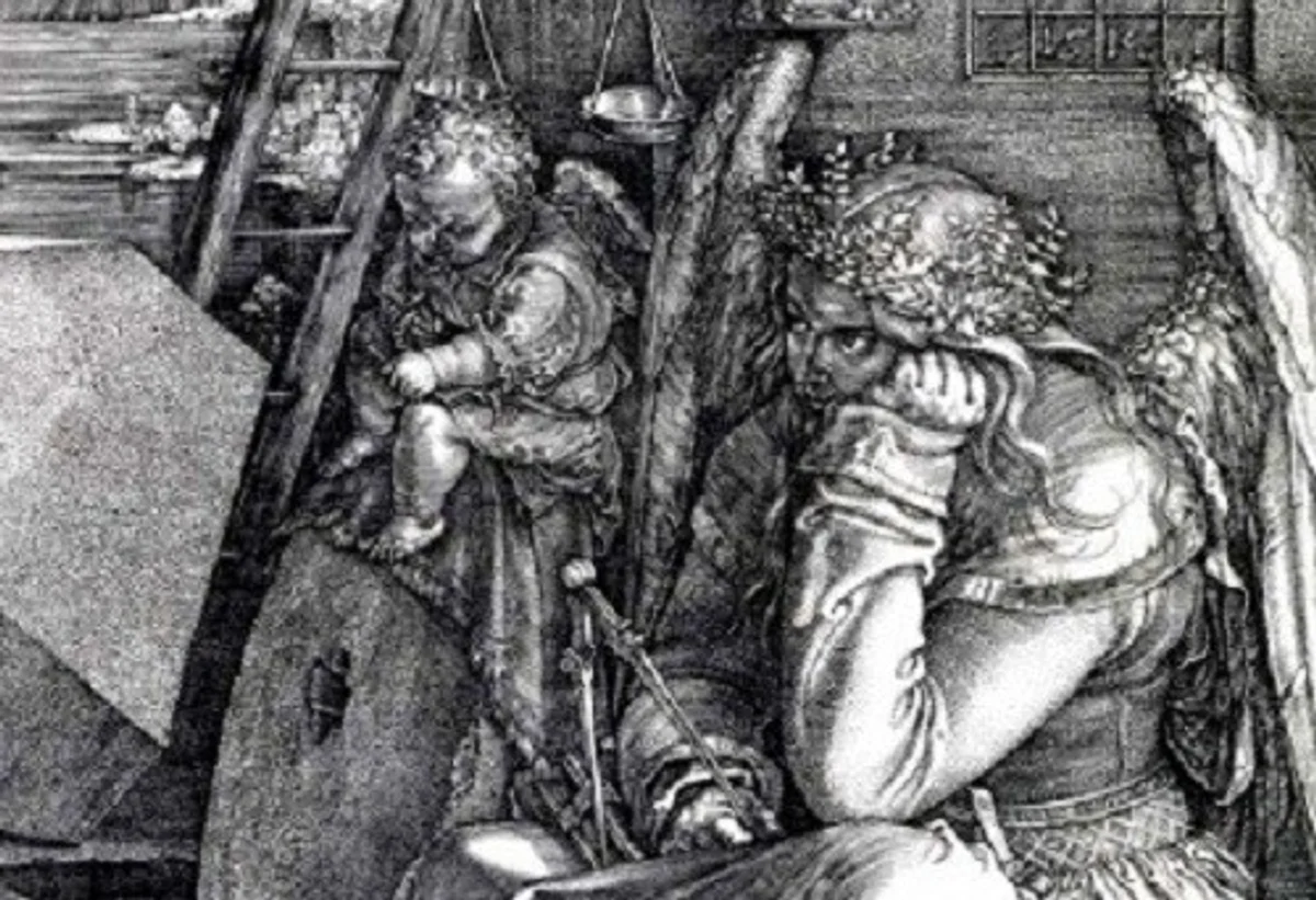 durer engraving hidden symbols closeup