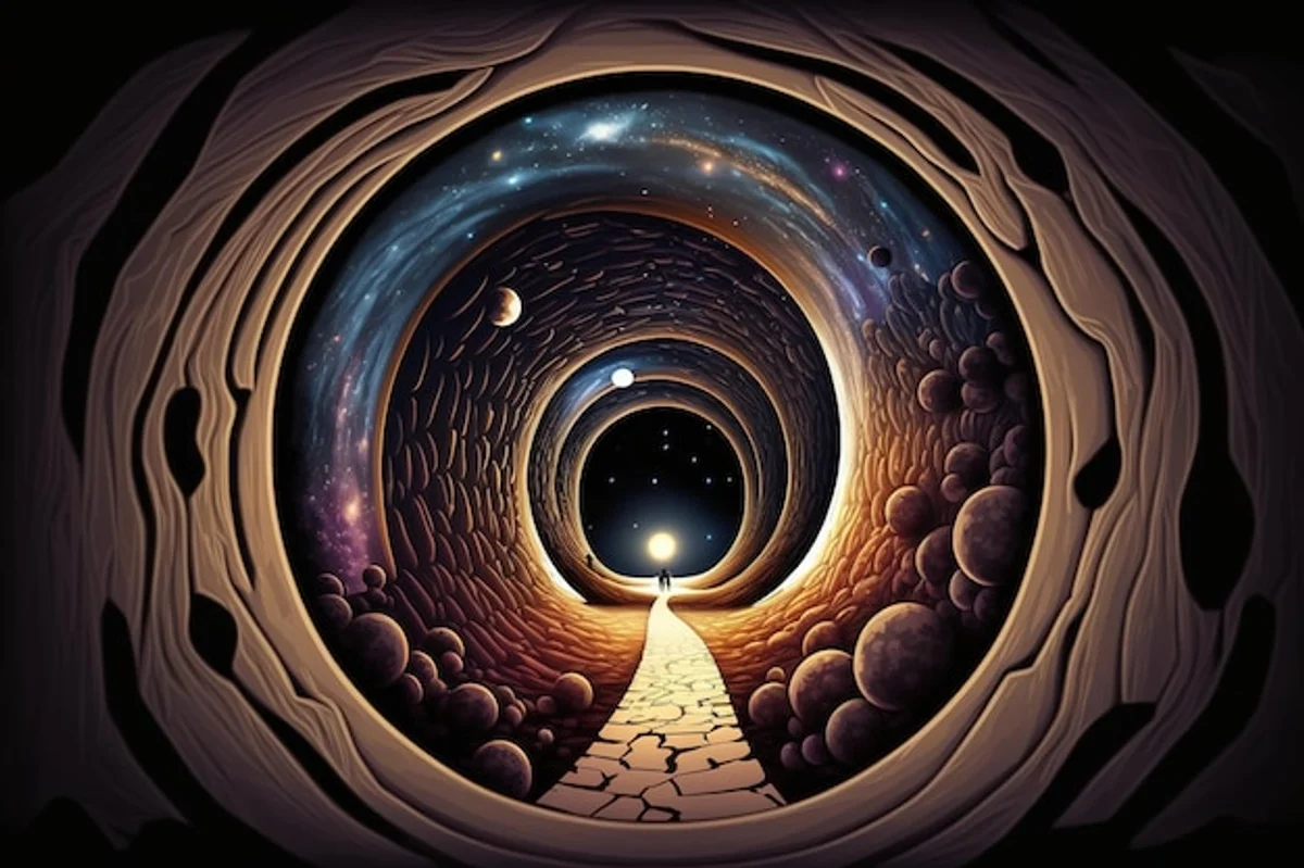 time travel wormhole Einstein theory illustration