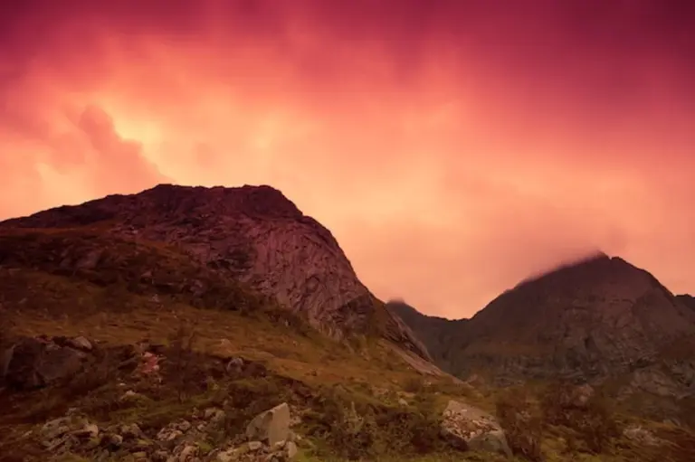 dramatic norway fjord sunrise