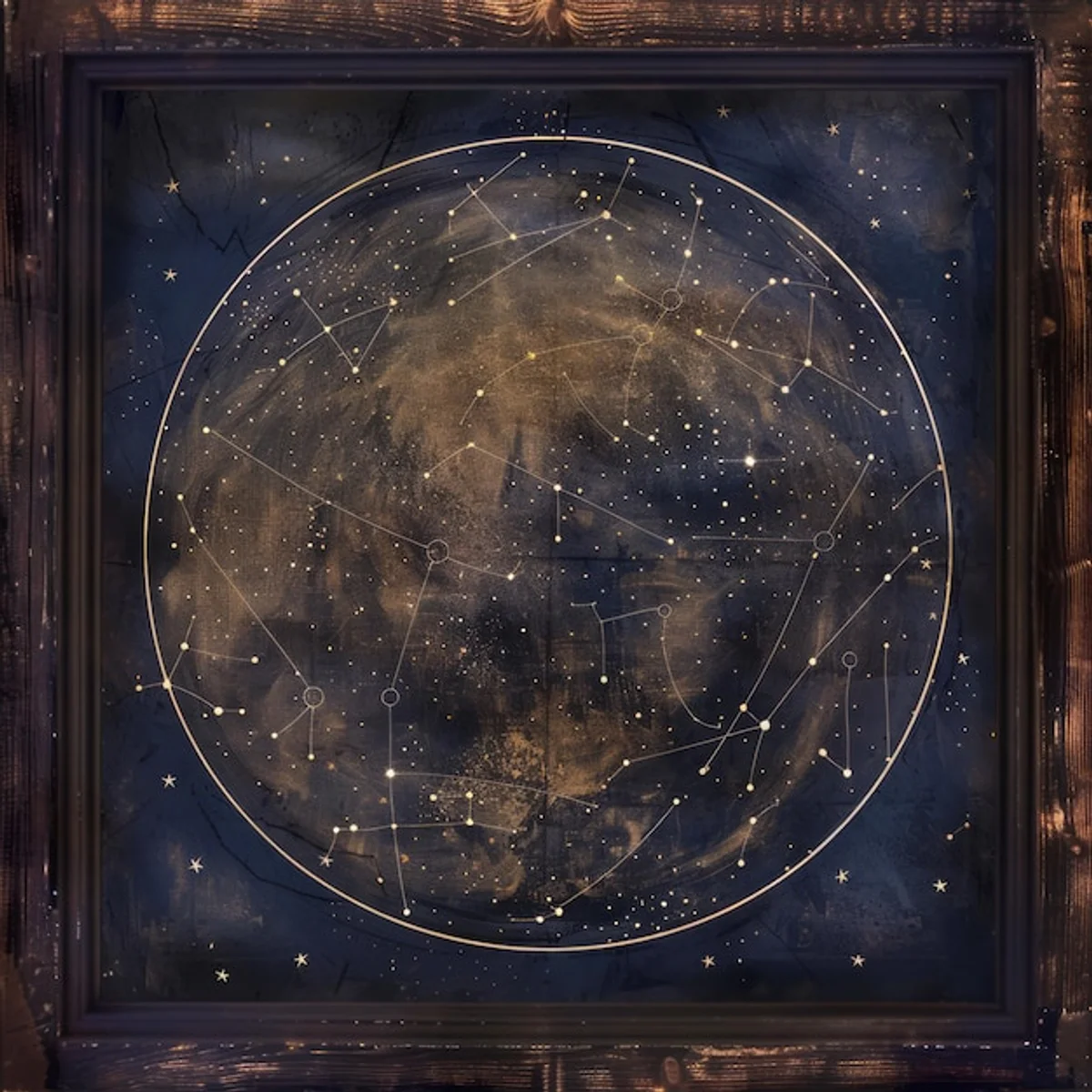 vintage star map wall art