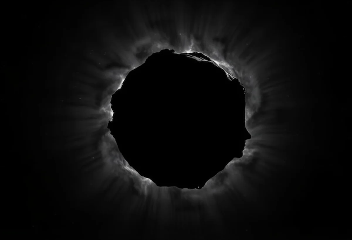 black hole light glowing universe