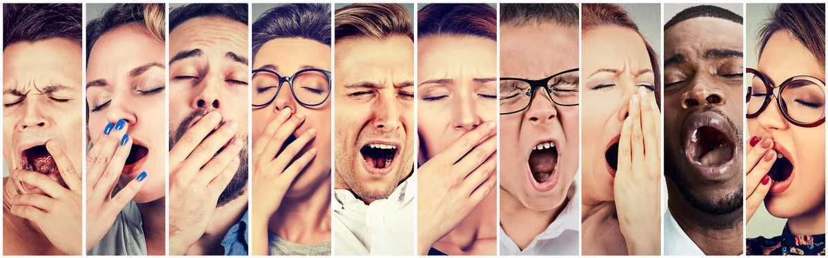 group of people yawning contagious brain science