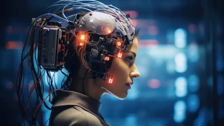 brain listening to headphones colorful neural connections