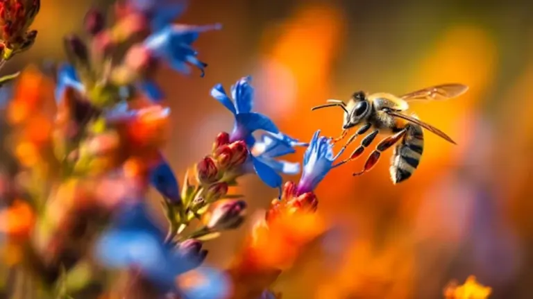 bee close up pollination wildflowers germany