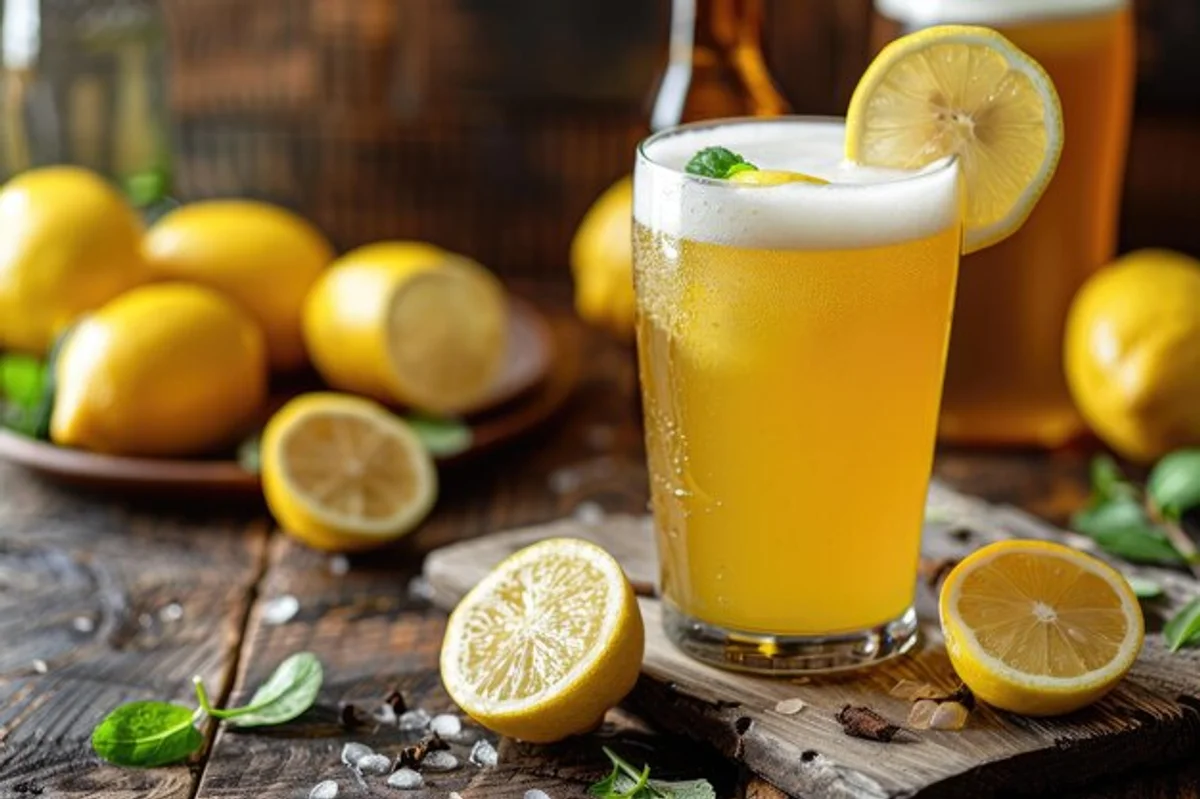 beer with fresh lemon juice summer drink