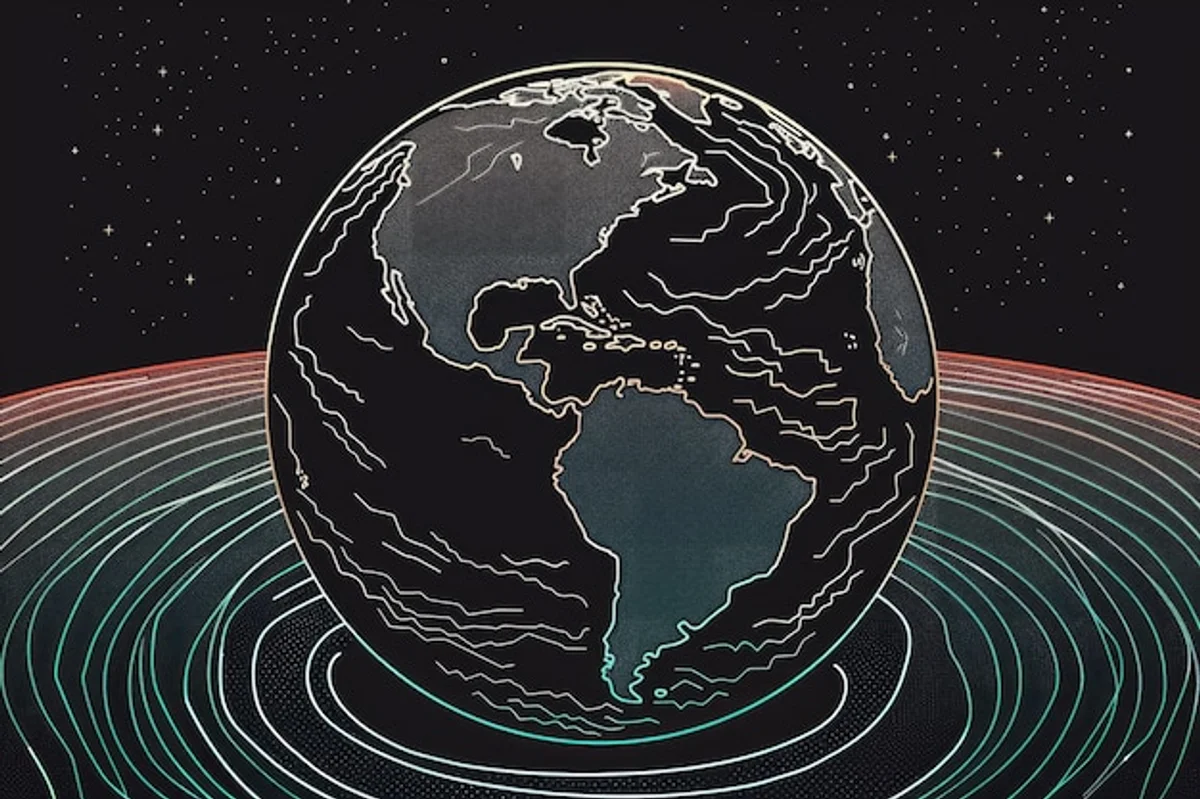 earth magnetic field outer space digital art