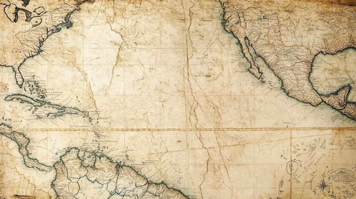 antique map with faded borders empire history
