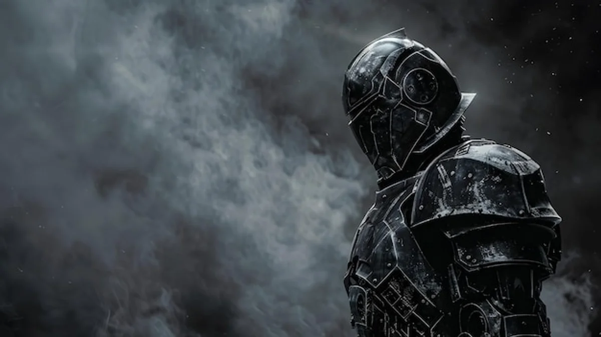 viking helmet rain city modern