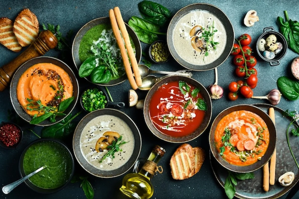 colorful healthy superfood soup for seniors